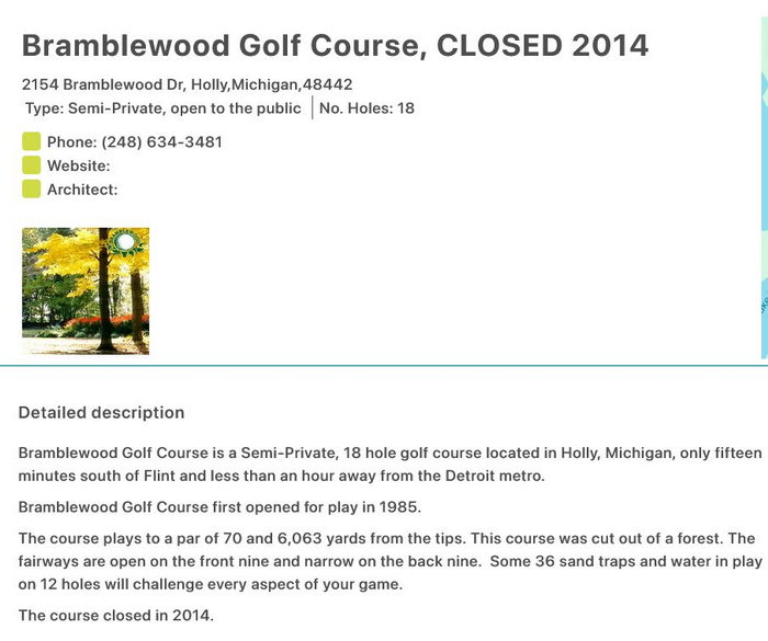 Bramblewood Country Club - Fore Tee Dot Com Listing (newer photo)